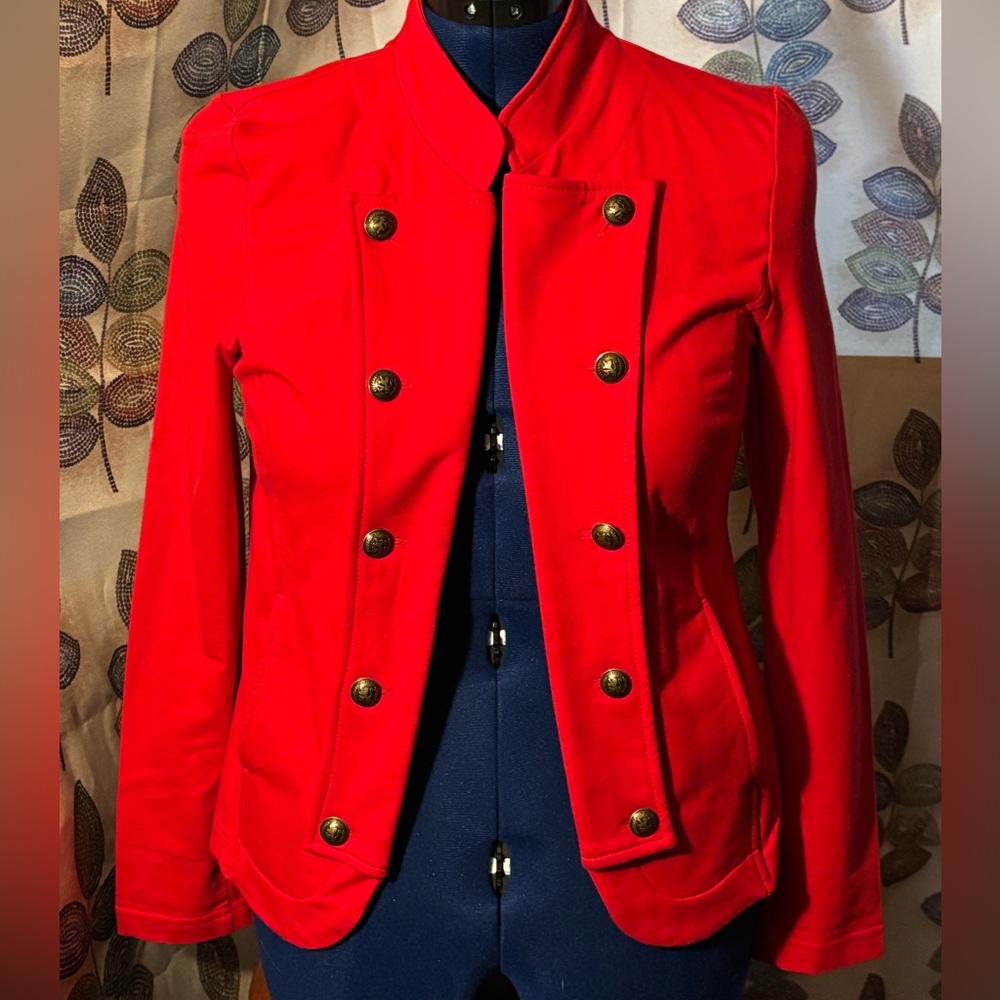 Tommy Hilfiger Women's Scarlet Band Style Blazer w/Brass Colored Buttons